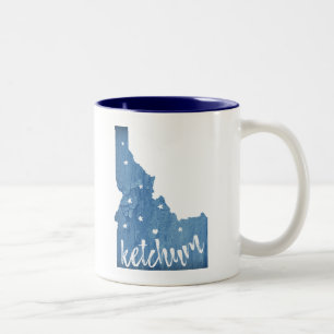 Ketchum Idaho Wood Grain Zweifarbige Tasse