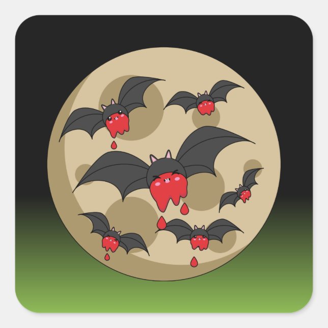 Ketchup Eater Vampire Bats Quadratischer Aufkleber (Vorderseite)