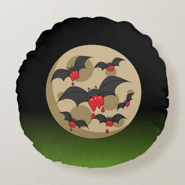 Ketchup Eater Vampire Bats Rundes Kissen (Vorderseite)