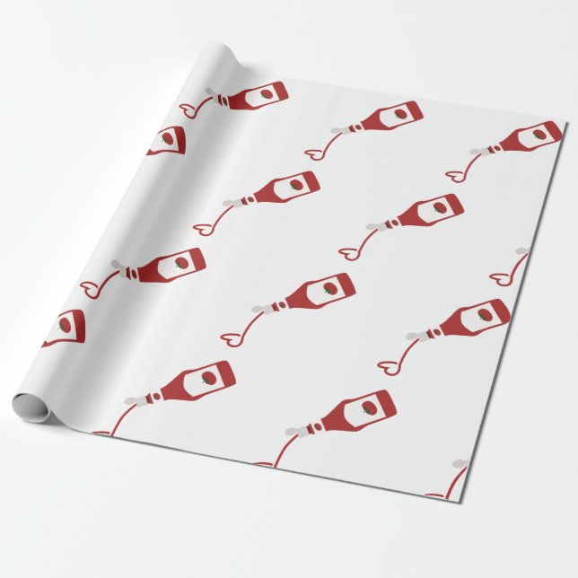 Ketchup Flasche Geschenkpapier (Ungerollt)