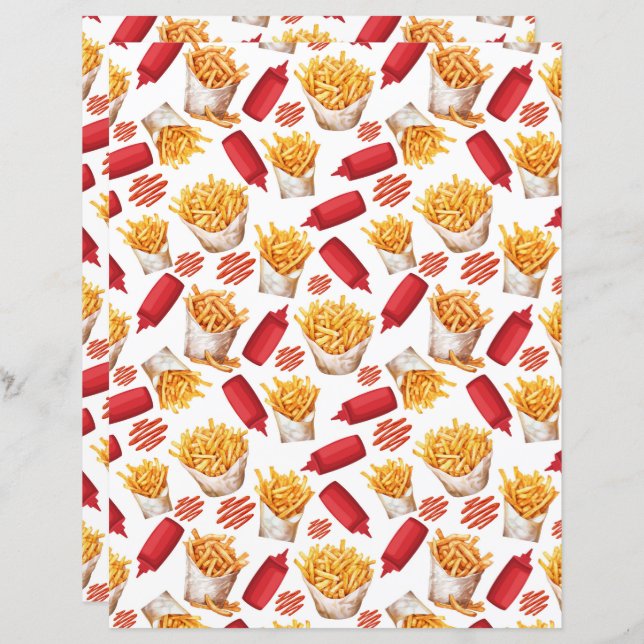 Ketchup & French Scrapbook Paper (Vorne/Hinten)