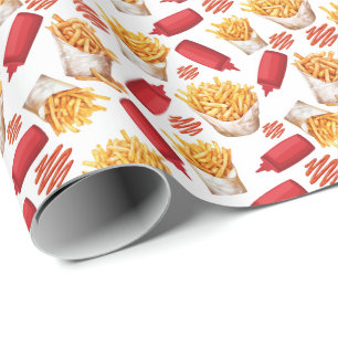 Ketchup & Fries Wrapping Paper Geschenkpapier