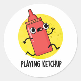 Ketchup Funny Sauce Pub spielen Runder Aufkleber