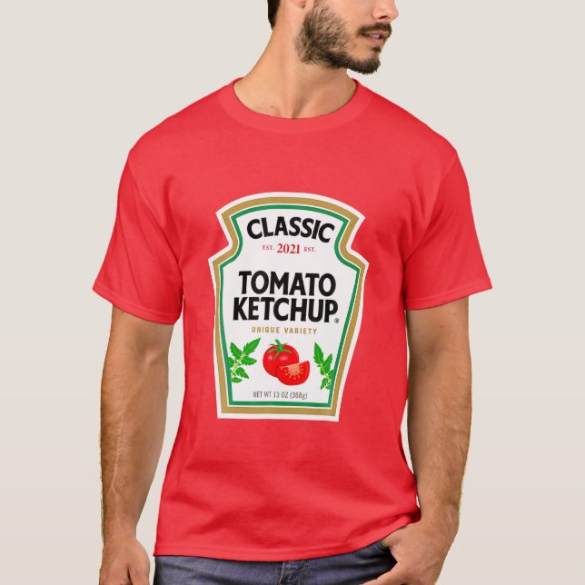 Ketchup Kostüme Matching Paare Halloween Gruppen T-Shirt (Vorderseite)