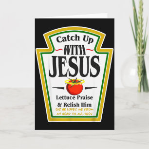 Ketchup mit Jesus aufpeppen Lustiger christlicher  Karte