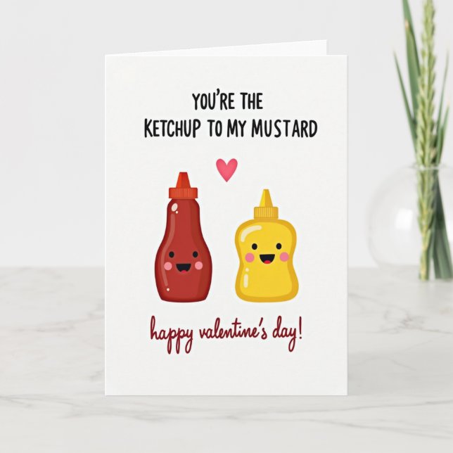 Ketchup Mustard Valentine Card Karte (Vorderseite)