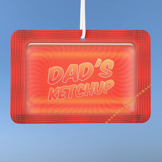 Ketchup Vater Funny Red Car Freshener Autolufterfrischer (Ingredients - the best dad ever. Fun air freshener for your dad if he loves ketchup)