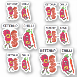 Ketchup vs Chili Aufkleber