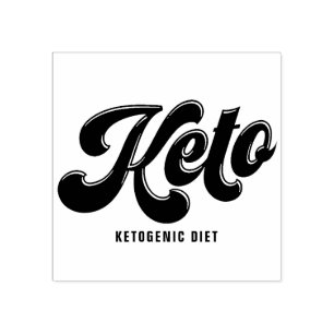 Keto Black Retro Script Typografy Rubber Briefmark Gummistempel