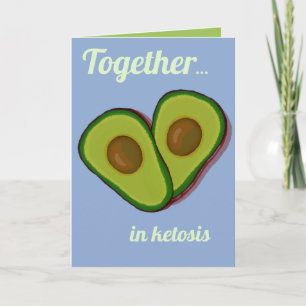 Keto Couple Green Avocado Herz in Liebe Dankeskarte