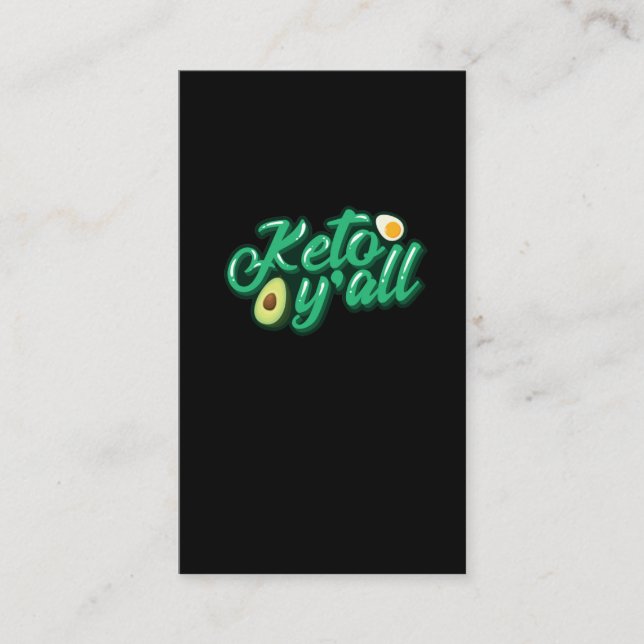Keto Diät Low Carb hohe Fett-Fitness Ernährung Visitenkarte (Vorderseite)