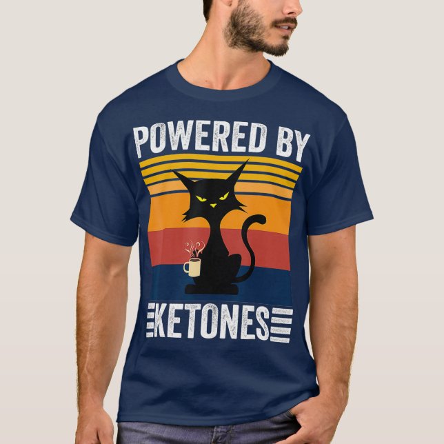Keto Diät Spaß angetrieben von Ketones Funny Coffe T-Shirt (Vorderseite)