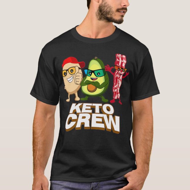 Keto Diet Avocado Bacon Egg Illustration T-Shirt (Vorderseite)