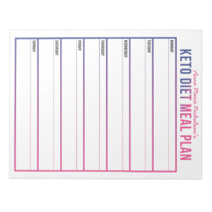 Keto Diet Meet Plan Notizblock