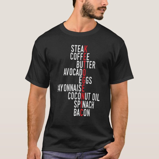 Keto zitieren niedrige Ketogenese T-Shirt (Vorderseite)