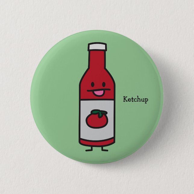 Ketschup-Flaschen-Tomatensauce-Tabellenwürze Button (Vorderseite)