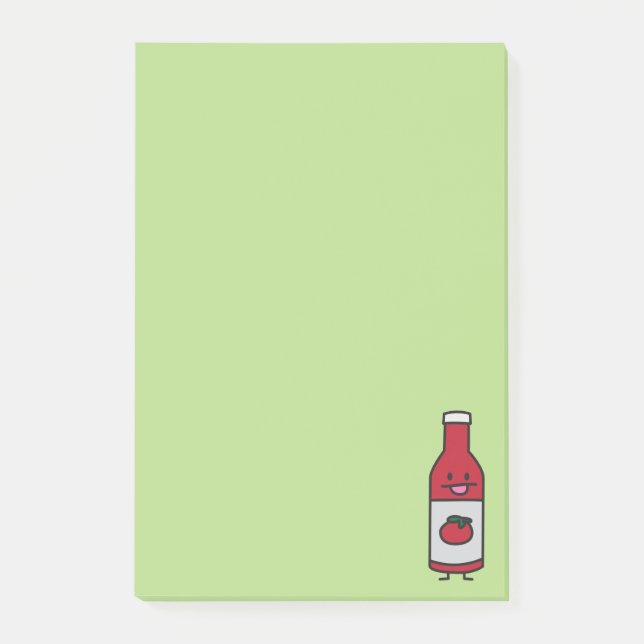 Ketschup-Flaschen-Tomatensauce-Tabellenwürze Post-it Klebezettel (Vorderseite)