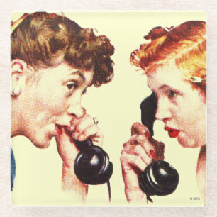 Kette des Klatsches Glasuntersetzer