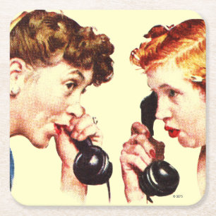 Kette des Klatsches Rechteckiger Pappuntersetzer