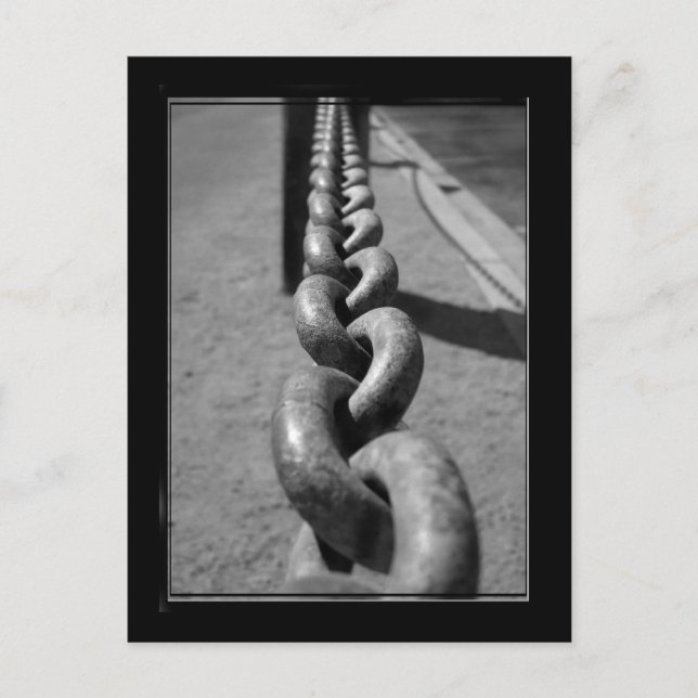 Kette in schwarz-weiß Postkarte (Vorderseite)