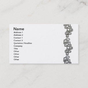 Kette Link Chic Schwarz und Weiß Moderne Minimalis Visitenkarte