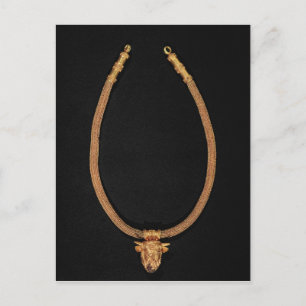 Kette mit einem Anhänger mit Kopf Postkarte
