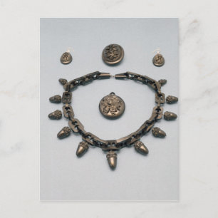 Kette, Ohrringe, Brosche und Anhänger, c.1870 Postkarte