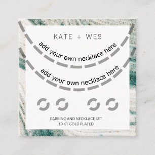 Kette + Ohrringe Grüne Grenz-Backenkarte Begleitkarte