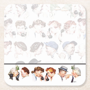 Kette von Klatsch 4 Rechteckiger Pappuntersetzer