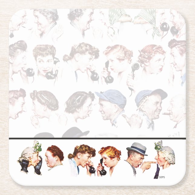 Kette von Klatsch 4 Rechteckiger Pappuntersetzer (Vorderseite)