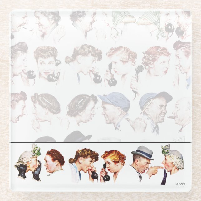 Ketten des Klatschens 4 Glasuntersetzer (Vorderseite)