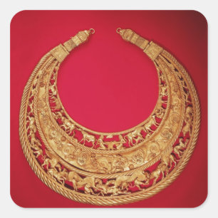 Ketten mit pastoralen Szenen Quadratischer Aufkleber