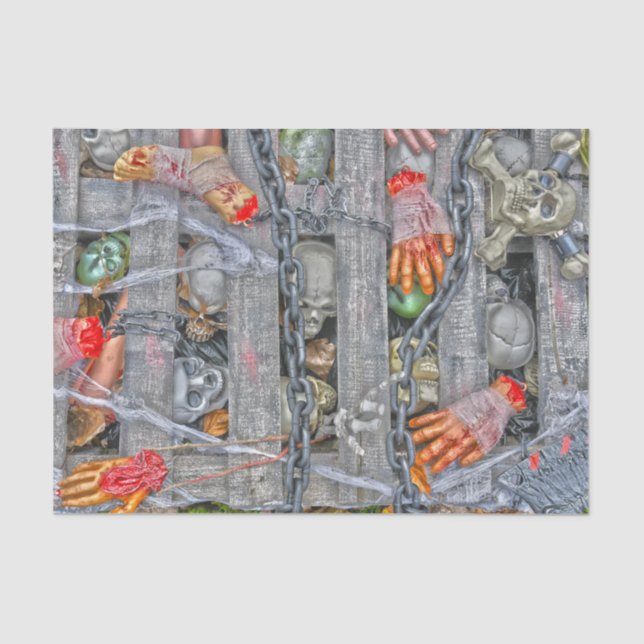 Ketten und Körperteile von gotischen Halloween-Sku Seidenpapier (Vorderseite)