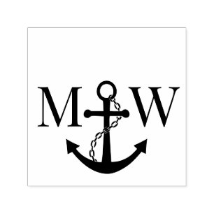 Kettenanker Couple Wedding 2 Initial Monogram Permastempel