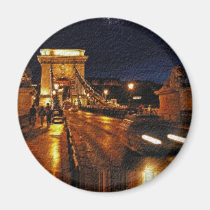 Kettenbrücke (Budapest) bei Nacht(1) Magnet