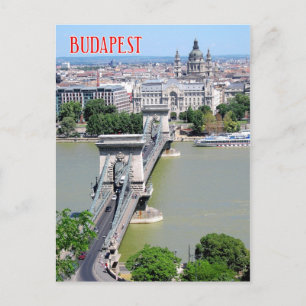 Kettenbrücke über die Donau, Budapest, Ungarn Postkarte