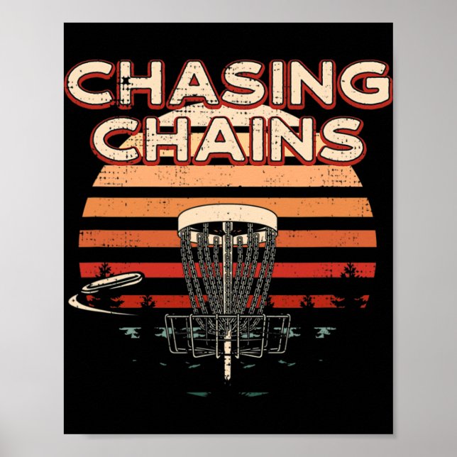 Kettenjagd Disc Golf Hobby Disc Golfer Freizeitbes Poster (Vorne)