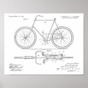 Kettenlose Patent-Kunst des Fahrrad-1897, die Poster