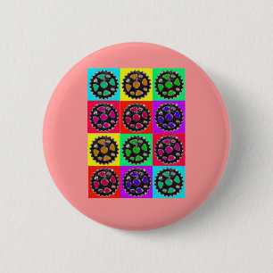 Kettenräder POPART--Radfahrer-radfahrende Button