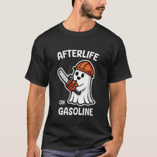 Kettensäge-Geist-Jenseits auf Benzin-Halloween T-Shirt