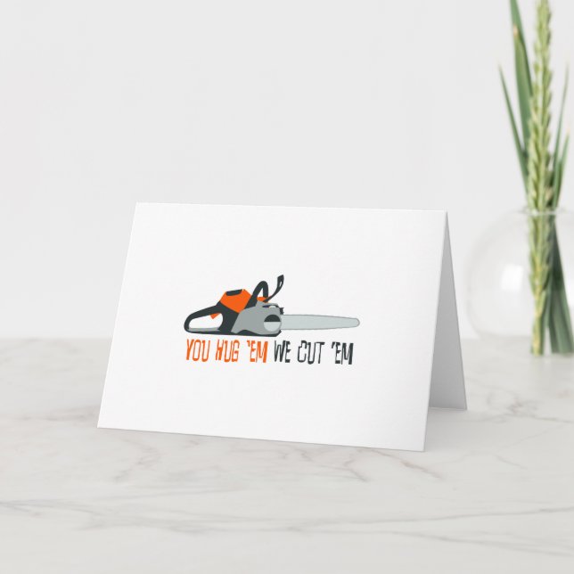 Kettensäge Karte (Vorderseite)