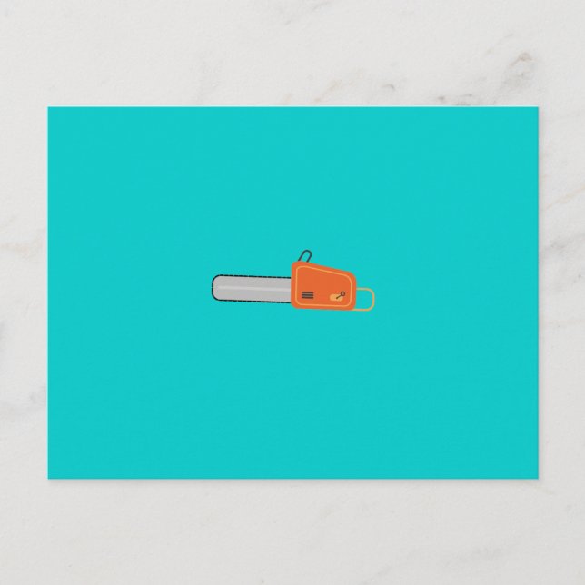 Kettensäge Postkarte (Vorderseite)