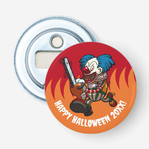 Kettensägen-Clown Frohes Halloween! Füge das Jahr Flaschenöffner
