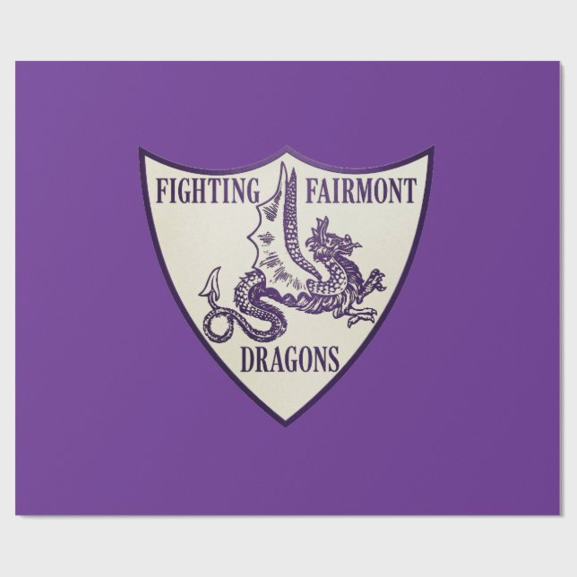 Kettering, Ohio Fighting Fairmont Dragons Logo Geschenkpapier (Flach)