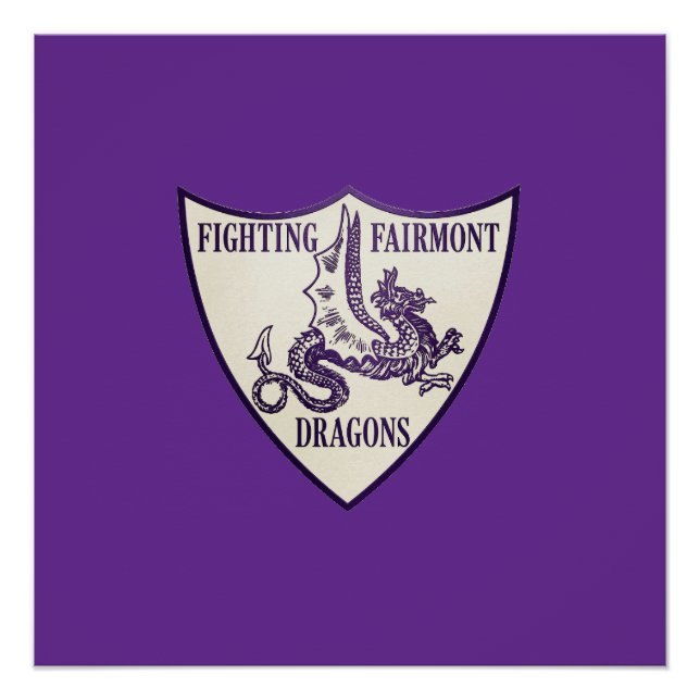 Kettering, Ohio Fighting Fairmont Dragons Logo Poster (Vorderseite)