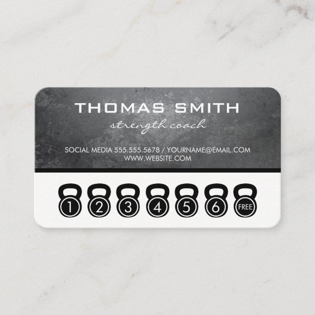 Kettglocken / Lochkartensitzungen / Grunge Treuekarte (Vorderseite)