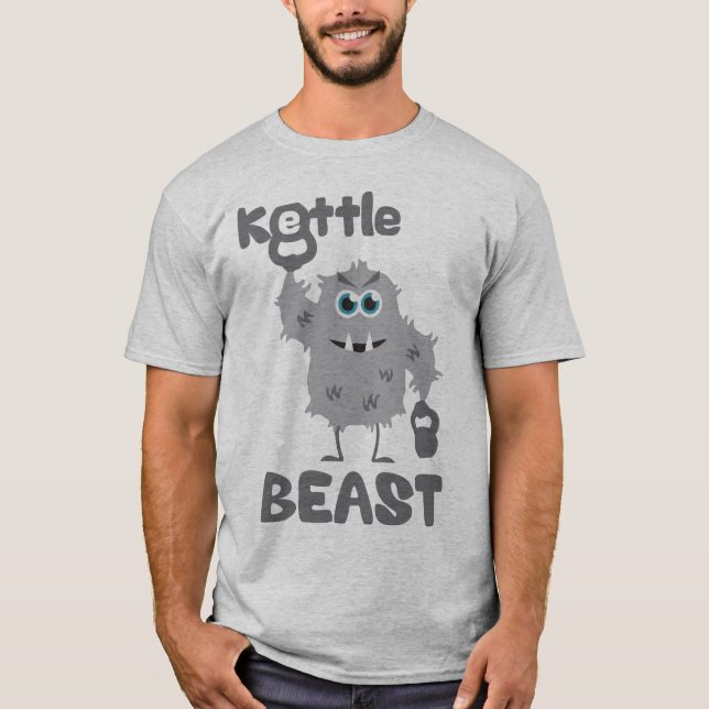 Kettle Beast (niedliches Kettlebell-Monster) T-Shirt (Vorderseite)
