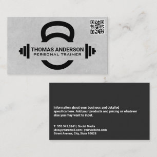 Kettle Bell   Barbell   QR Code Business Card Visitenkarte