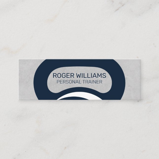 Kettle Bell | Graue Textur Hintergrund Mini Visitenkarte (Vorderseite)