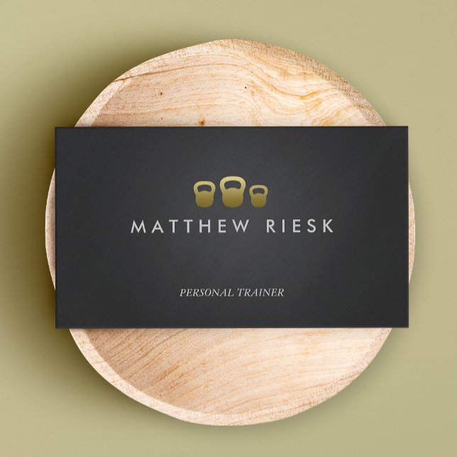 Kettle Bell Personal Trainer Fitness Black Visitenkarte (Von Creator hochgeladen)